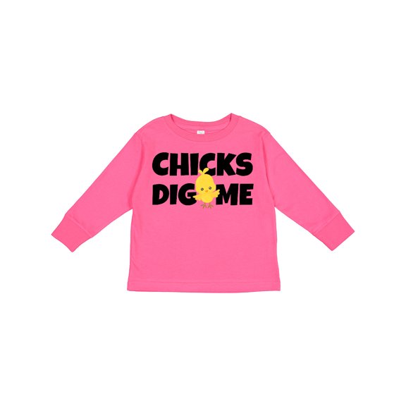 Inktastic Chicks Dig Me Boys Long Sleeve Toddler T-Shirt