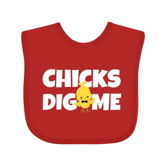 Inktastic Chicks Dig Me with Bow Tie Boys Baby Bib