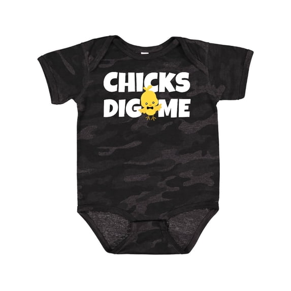 Inktastic Chicks Dig Me with Bow Tie Boys Baby Bodysuit