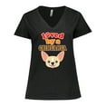 thumbnail image 1 of Inktastic Chihuahua Dog Lover Gift Women's Plus Size V-Neck T-Shirt, 1 of 5