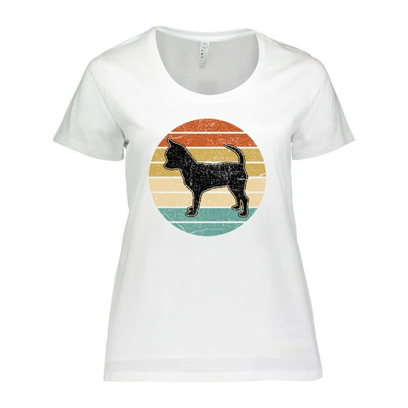 Inktastic Chihuahua Dog Retro Sunset Women's Plus Size T-Shirt