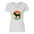 thumbnail image 1 of Inktastic Chihuahua Dog Retro Sunset Women's V-Neck T-Shirt, 1 of 5