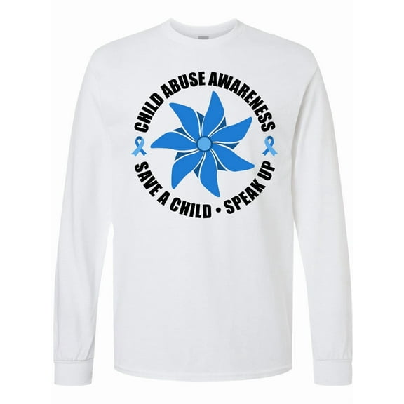 Inktastic Child Abuse Awareness Save a Child and Speak Up Long Sleeve T-Shirt