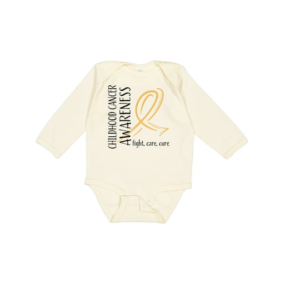 Inktastic Childhood Cancer Awareness- Fight, Care, Cure Boys or Girls Long Sleeve Baby Bodysuit