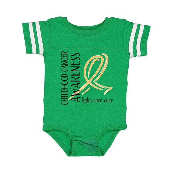 Inktastic Childhood Cancer Awareness- Fight, care, cure Boys or Girls Baby Bodysuit