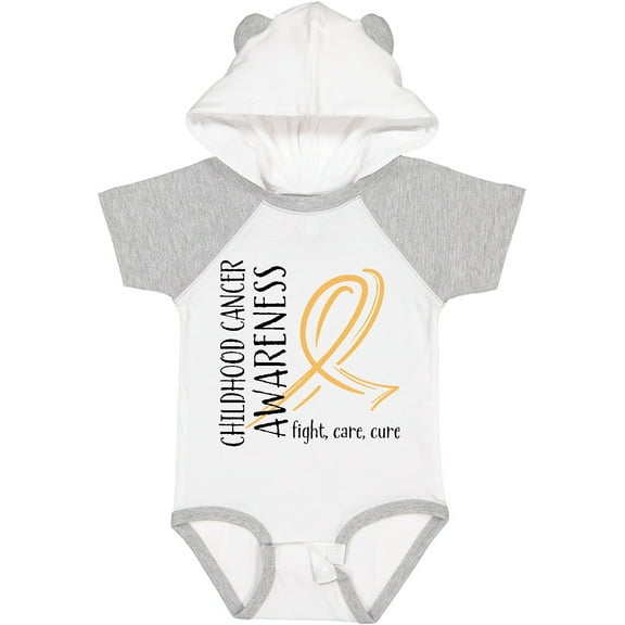 Inktastic Childhood Cancer Awareness- Fight, care, cure Boys or Girls Baby Bodysuit