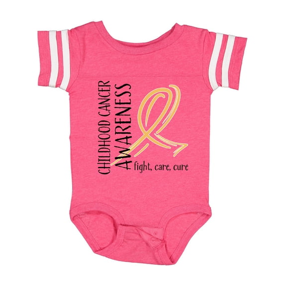 Inktastic Childhood Cancer Awareness- Fight, care, cure Boys or Girls Baby Bodysuit