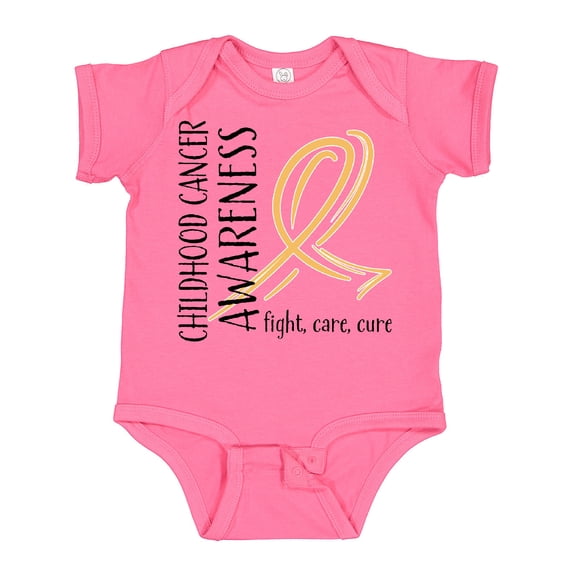 Inktastic Childhood Cancer Awareness- Fight, care, cure Boys or Girls Baby Bodysuit