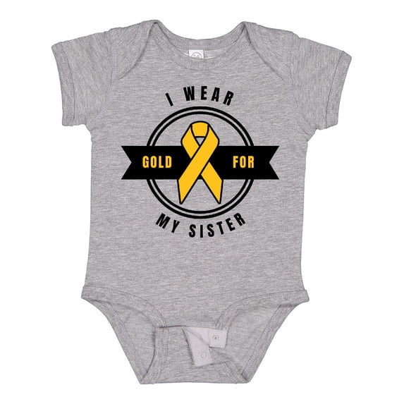 Inktastic Childhood Cancer Awareness I Wear Gold for My Sister Boys or Girls Baby Bodysuit