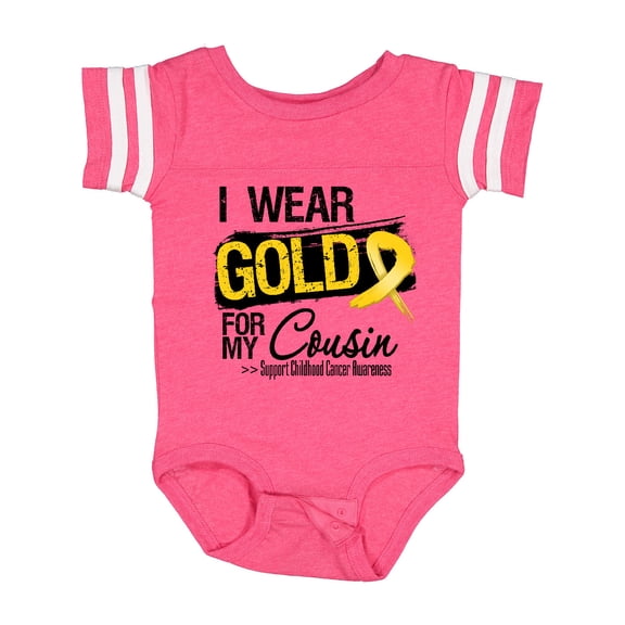 Inktastic Childhood Cancer Ribbon for My Cousin Boys or Girls Baby Bodysuit