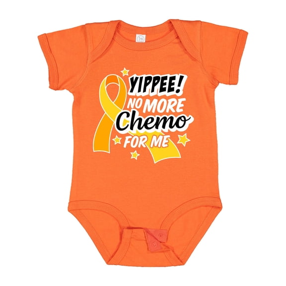 Inktastic Chilhood Cancer Awareness Yippee No More Chemo for Me Boys or Girls Baby Bodysuit