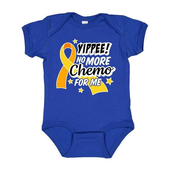 Inktastic Chilhood Cancer Awareness Yippee No More Chemo for Me Boys or Girls Baby Bodysuit