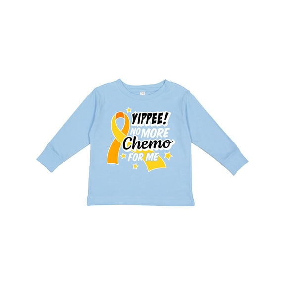 Inktastic Chilhood Cancer Awareness Yippee No More Chemo for Me Boys or Girls Long Sleeve Toddler T-Shirt