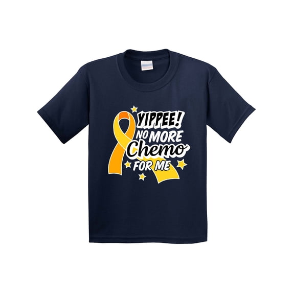 Inktastic Chilhood Cancer Awareness Yippee No More Chemo for Me Youth T-Shirt