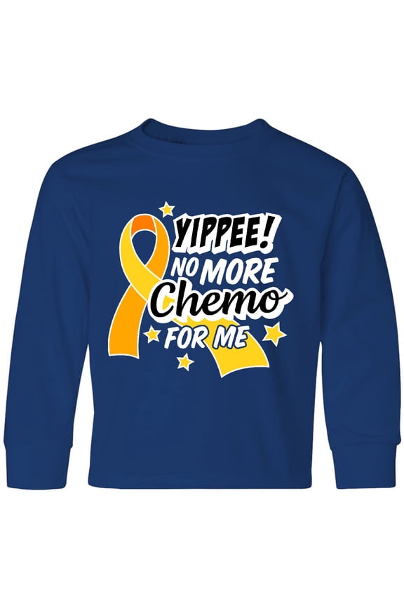 Chilhood Cancer Awareness Yippee no More Chemo for Me Long Sleeve Youth T-Shirt