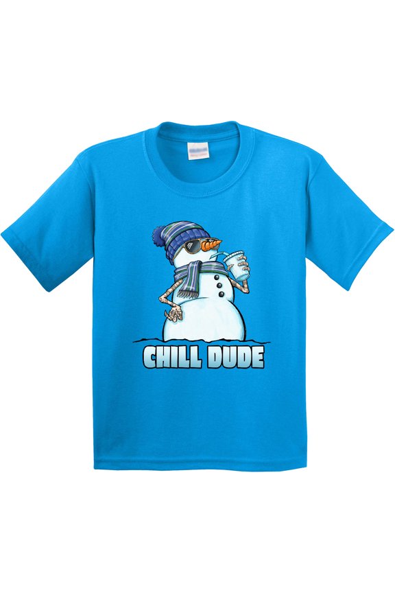 Chill Dude Winter Snowman Youth T-Shirt