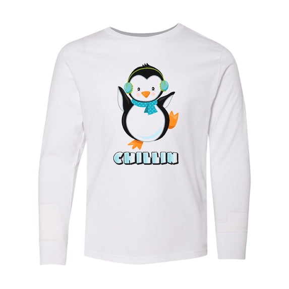 Inktastic Chillin Penguin Long Sleeve Youth T-Shirt
