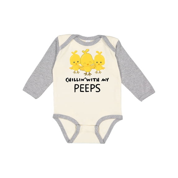 Inktastic Chillin' with My Peeps Boys or Girls Long Sleeve Baby Bodysuit