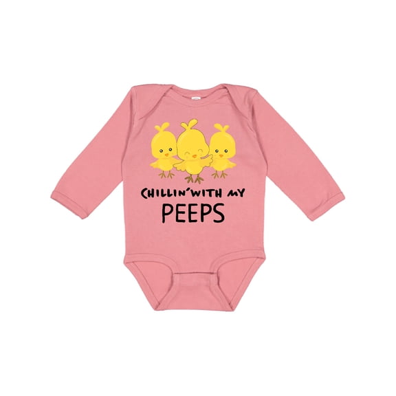 Inktastic Chillin' with My Peeps Boys or Girls Long Sleeve Baby Bodysuit