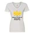 thumbnail image 1 of Inktastic Chillin' with My Peeps Women's V-Neck T-Shirt, 1 of 5