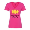 thumbnail image 1 of Inktastic Chillin' with My Peeps Women's V-Neck T-Shirt, 1 of 5
