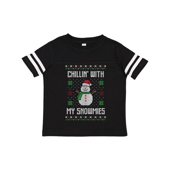 Inktastic Chillin' with My Snowmies Sweater Style Snowman Boys or Girls Toddler T-Shirt