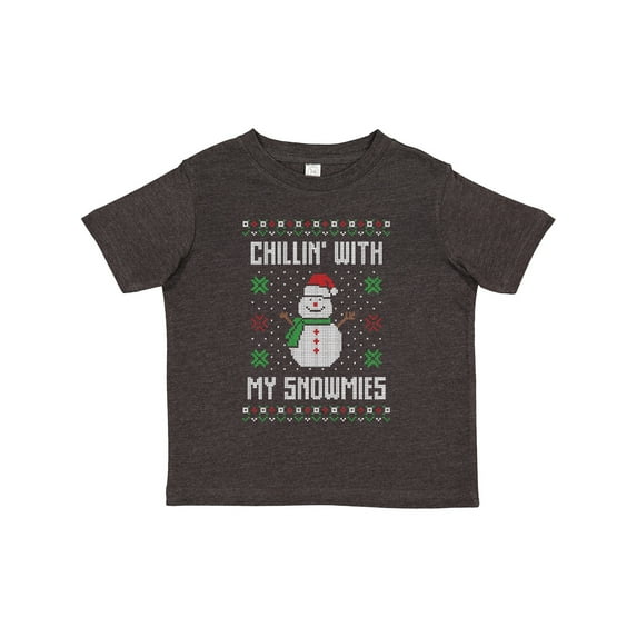 Inktastic Chillin' with My Snowmies Sweater Style Snowman Boys or Girls Toddler T-Shirt