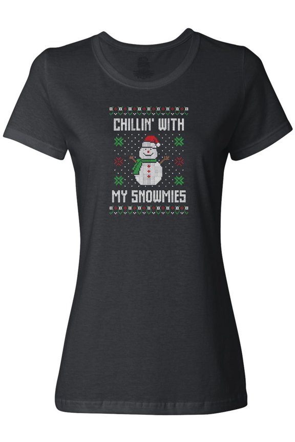 Chillin' with My Snowmies Sweater Style Snowman Women's T-Shirt