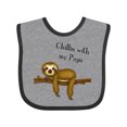 thumbnail image 1 of Inktastic Chillin with Papa Sloth Cute Boys Baby Bib, 1 of 4