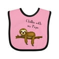 thumbnail image 1 of Inktastic Chillin with Papa Sloth Cute Boys Baby Bib, 1 of 4