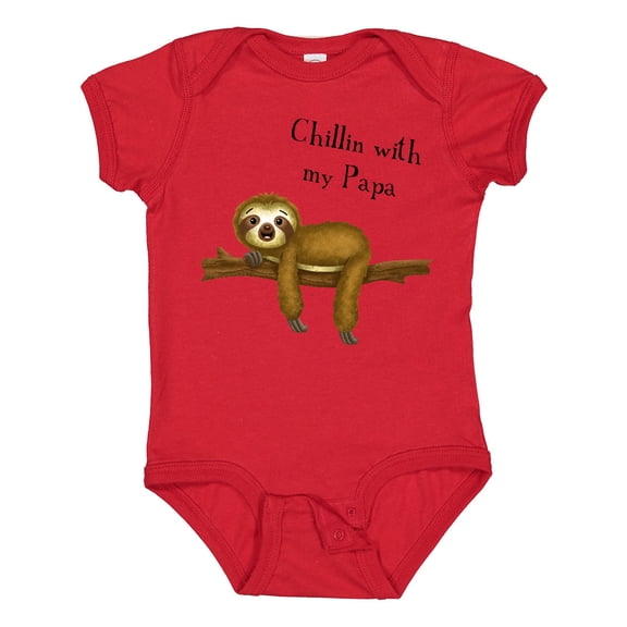 Inktastic Chillin with Papa Sloth Cute Boys Baby Bodysuit