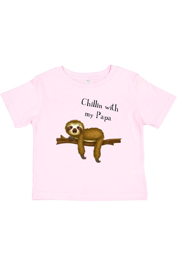 Chillin with Papa Sloth Cute Boys Baby T-Shirt