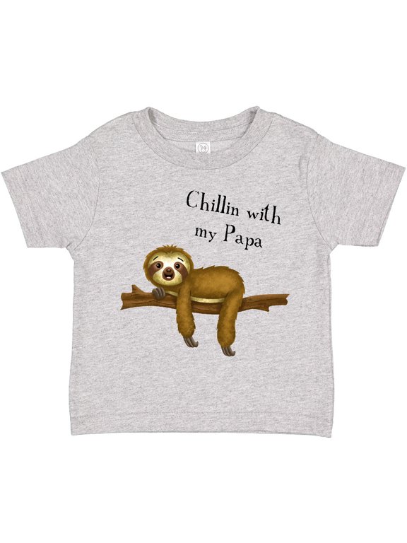 Chillin with Papa Sloth Cute Boys Toddler T-Shirt