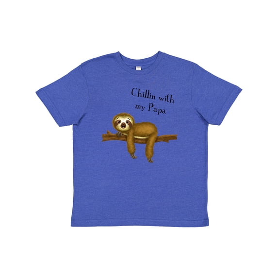 Inktastic Chillin with Papa Sloth Cute Youth T-Shirt