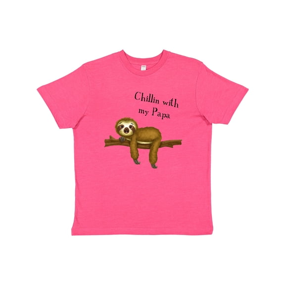 Inktastic Chillin with Papa Sloth Cute Youth T-Shirt