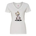 thumbnail image 1 of Inktastic Chinese Crested Women's V-Neck T-Shirt, 1 of 5
