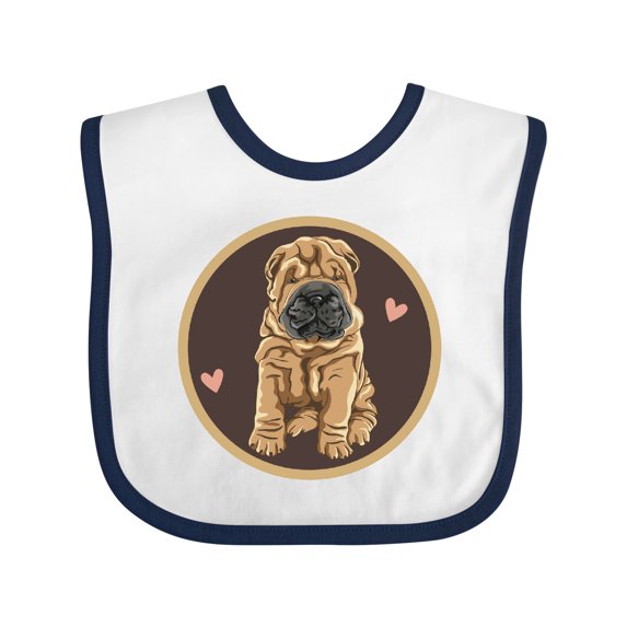 Inktastic Chinese Shar-pei Dog Art Girls Baby Bib