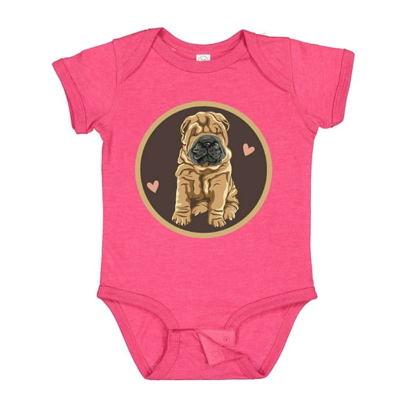 Inktastic Chinese Shar-pei Dog Art Girls Baby Bodysuit
