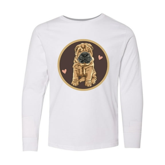 Inktastic Chinese Shar-Pei Dog Art Long Sleeve Youth T-Shirt
