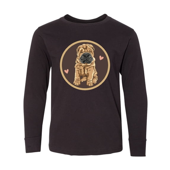 Inktastic Chinese Shar-Pei Dog Art Long Sleeve Youth T-Shirt