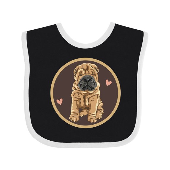 Inktastic Chinese Shar-pei Dog Art Girls Baby Bib