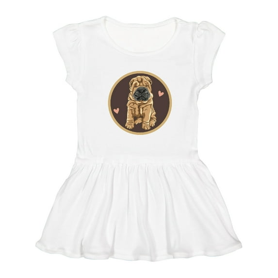 Inktastic Chinese Shar-pei Dog Art Girls Toddler Dress