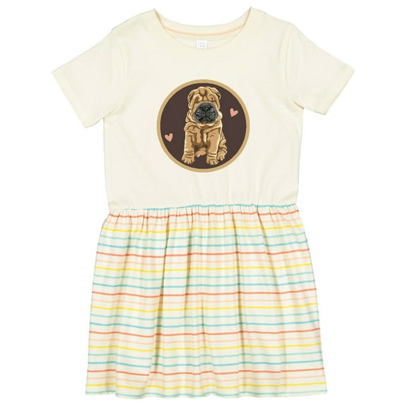 Inktastic Chinese Shar-pei Dog Art Girls Toddler Dress