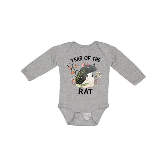 Inktastic Chinese Zodiac Year of The Rat Boys or Girls Long Sleeve Baby Bodysuit