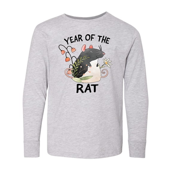 Inktastic Chinese Zodiac Year of The Rat Long Sleeve Youth T-Shirt