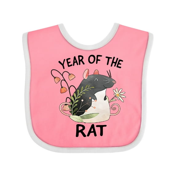Inktastic Chinese Zodiac Year of the Rat Boys or Girls Baby Bib