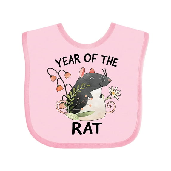 Inktastic Chinese Zodiac Year of the Rat Boys or Girls Baby Bib