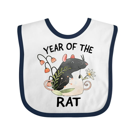 Inktastic Chinese Zodiac Year of the Rat Boys or Girls Baby Bib