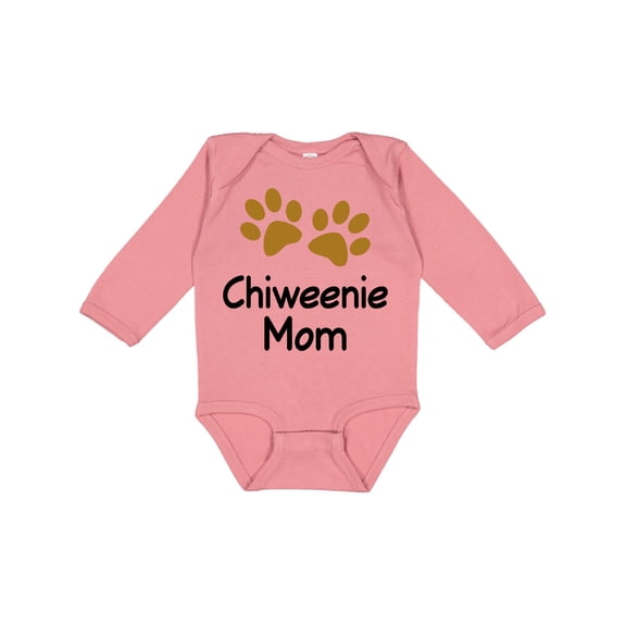 Inktastic Chiweenie Mom Paw Print Girls Long Sleeve Baby Bodysuit