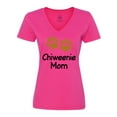 thumbnail image 1 of Inktastic Chiweenie Mom Paw Print Women's V-Neck T-Shirt, 1 of 5